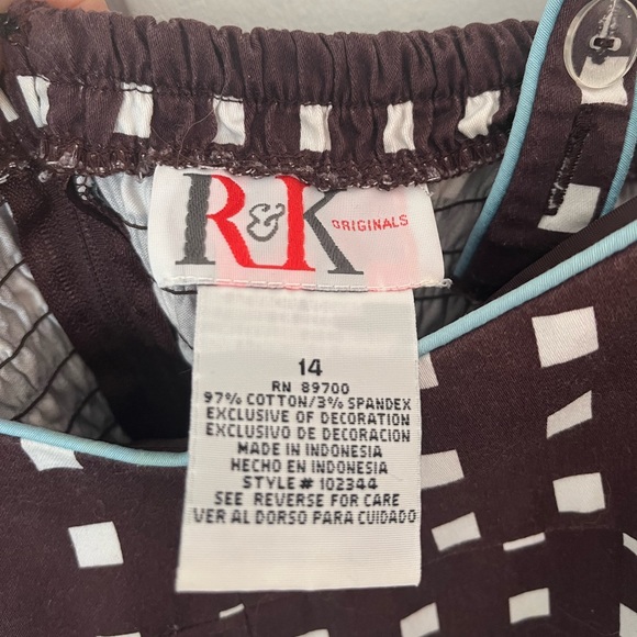 Brown Square Polka Dot R&K Originals Dress Size 14 - Picture 6 of 12